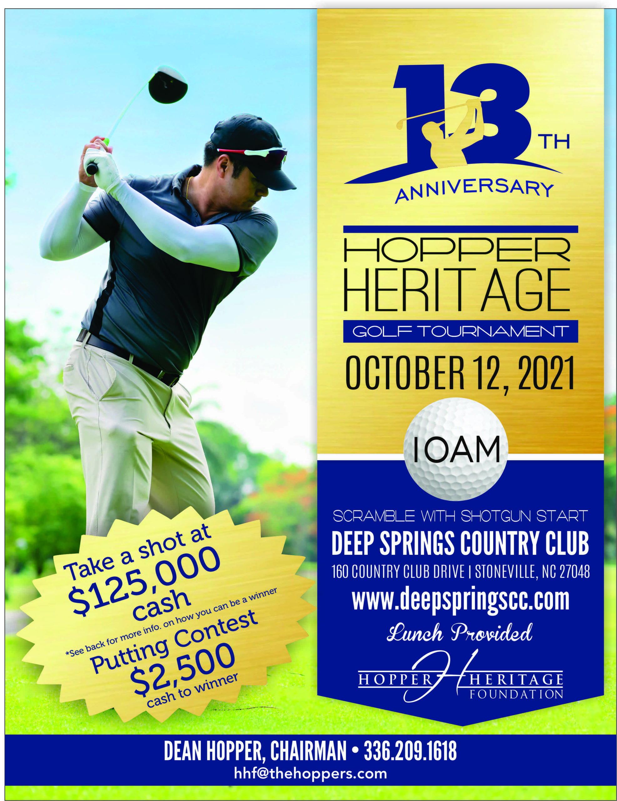 2020 HHF NC Golf Tournament Flyer F
